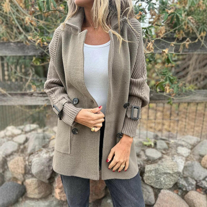 Eléonore | Manteau en maille à double boutonnage