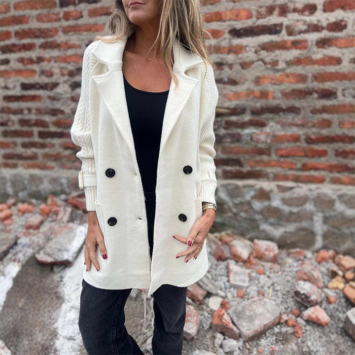 Eléonore | Manteau en maille à double boutonnage