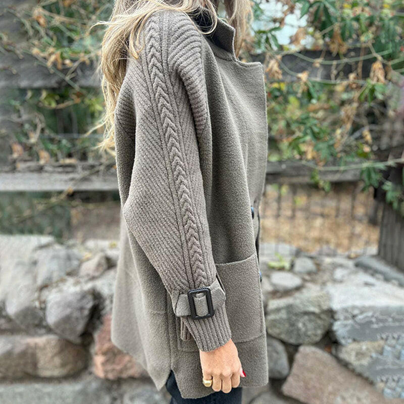 Eléonore | Manteau en maille à double boutonnage