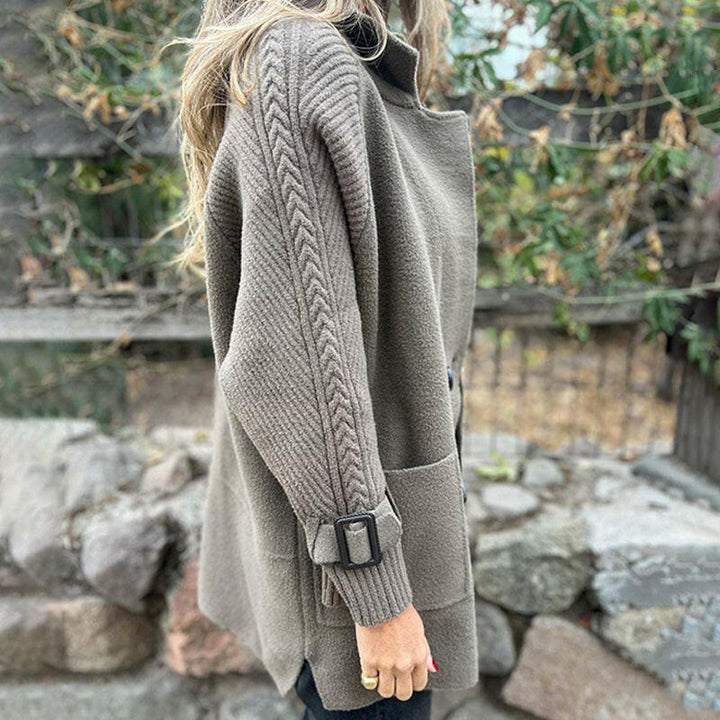 Eléonore | Manteau en maille à double boutonnage