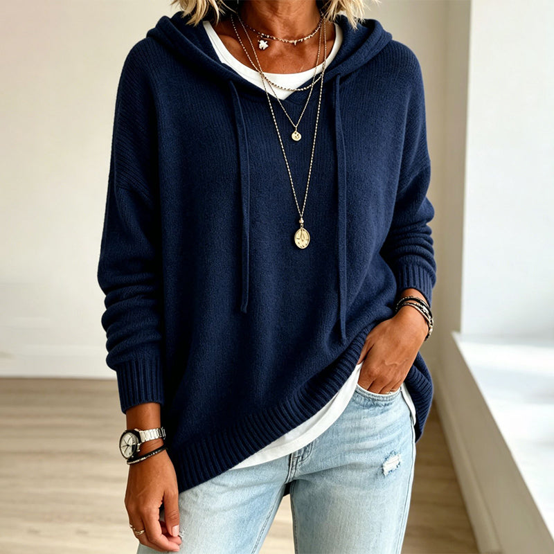 Romy | Pull à capuche en maille douce