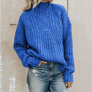 Léonore | Pull col montant en grosse maille torsadée