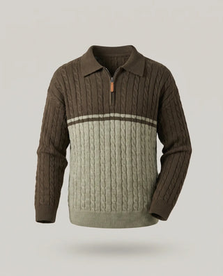 Gautier | Pull homme demi-zippé bicolore