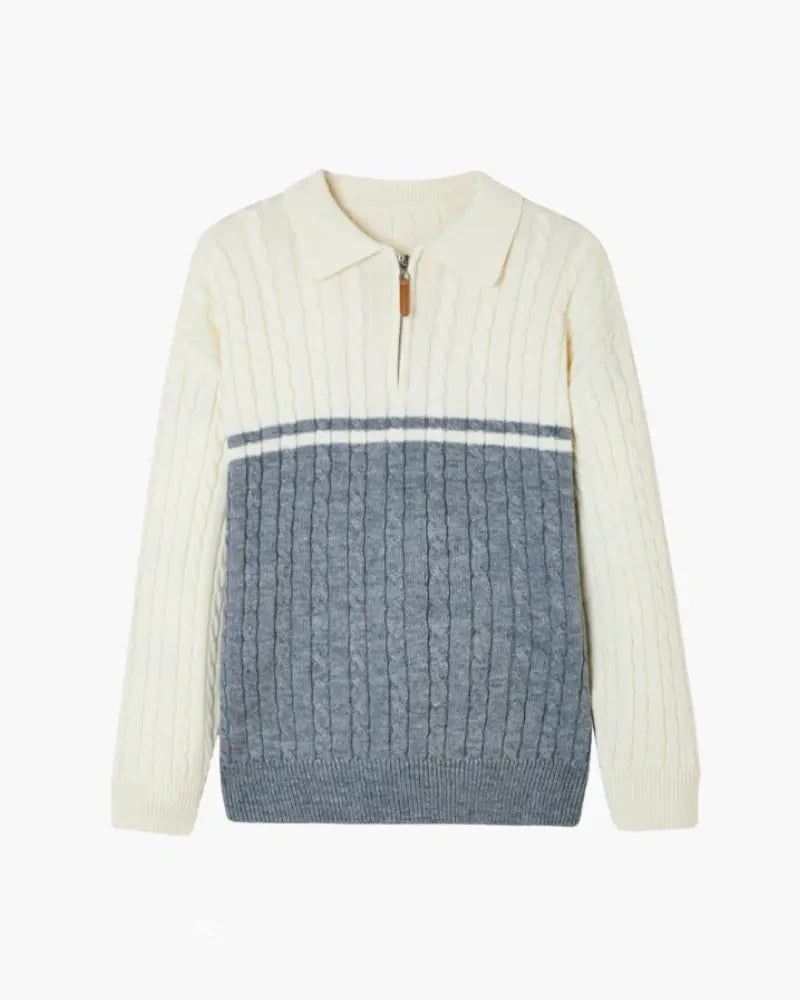 Gautier | Pull homme demi-zippé bicolore