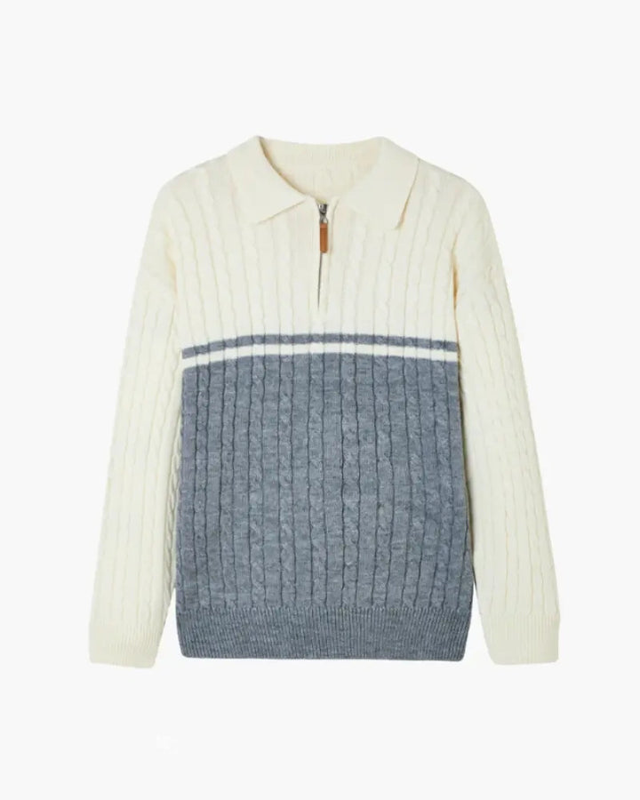 Gautier | Pull homme demi-zippé bicolore