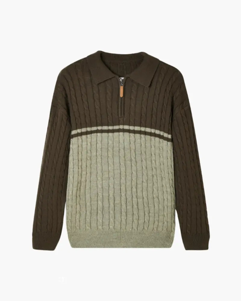 Gautier | Pull homme demi-zippé bicolore