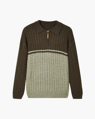 Gautier | Pull homme demi-zippé bicolore