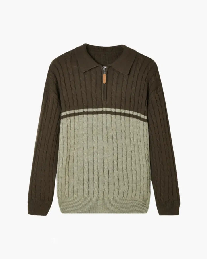 Gautier | Pull homme demi-zippé bicolore