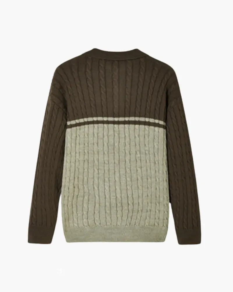 Gautier | Pull homme demi-zippé bicolore