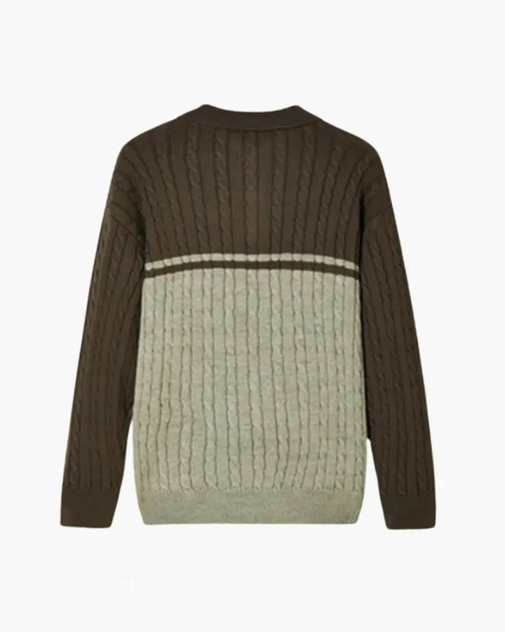 Gautier | Pull homme demi-zippé bicolore
