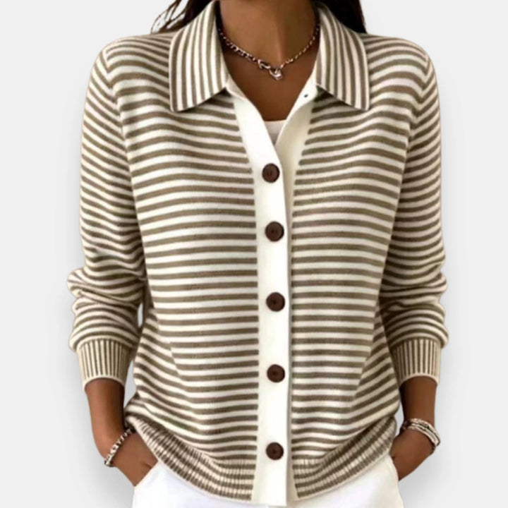 Suzon | Cardigan rayé boutonné
