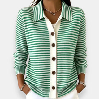 Suzon | Cardigan rayé boutonné