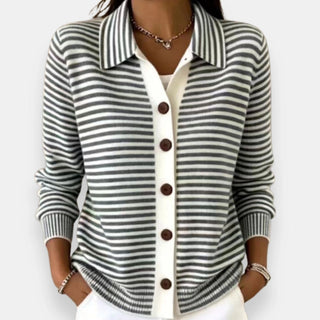 Suzon | Cardigan rayé boutonné