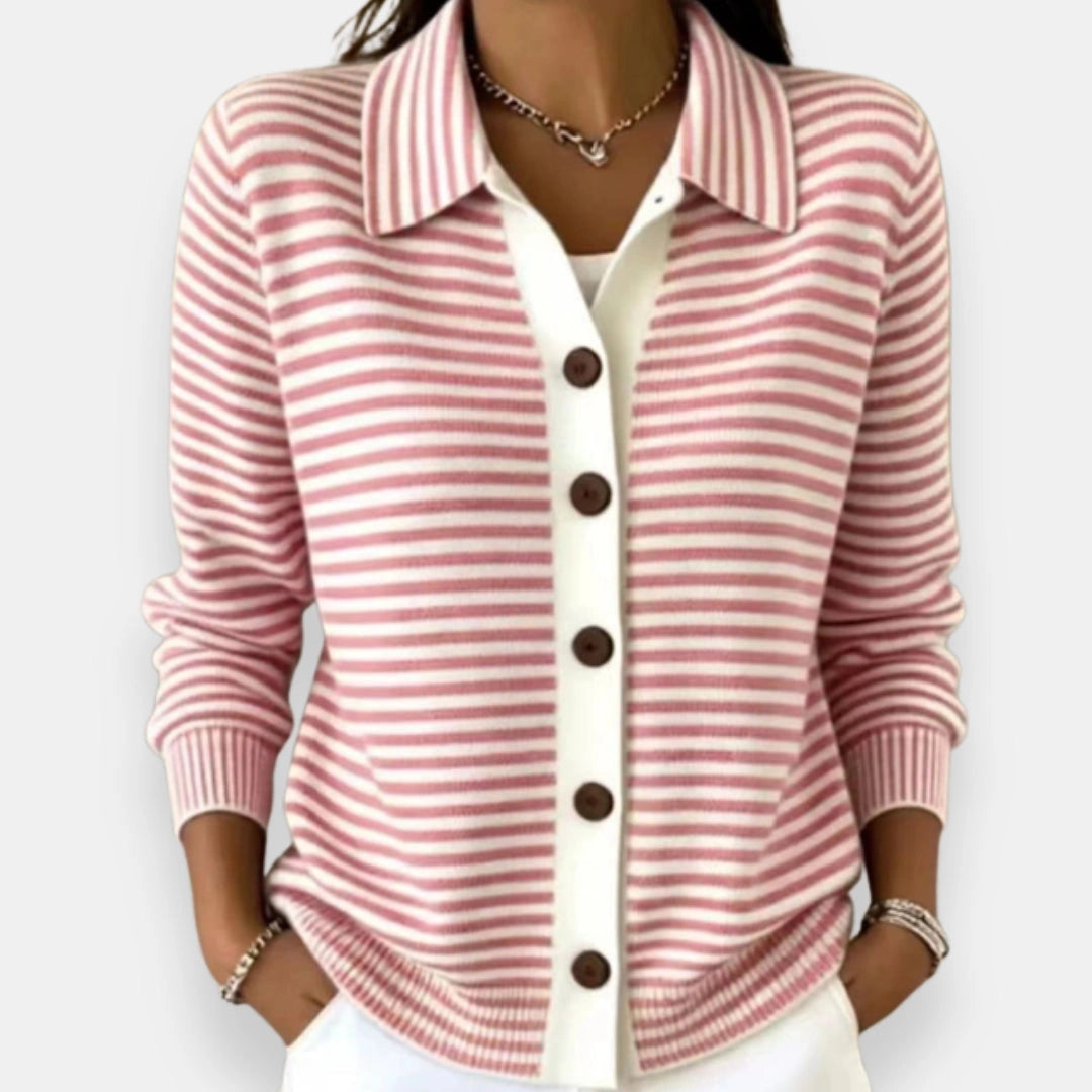 Suzon | Cardigan rayé boutonné
