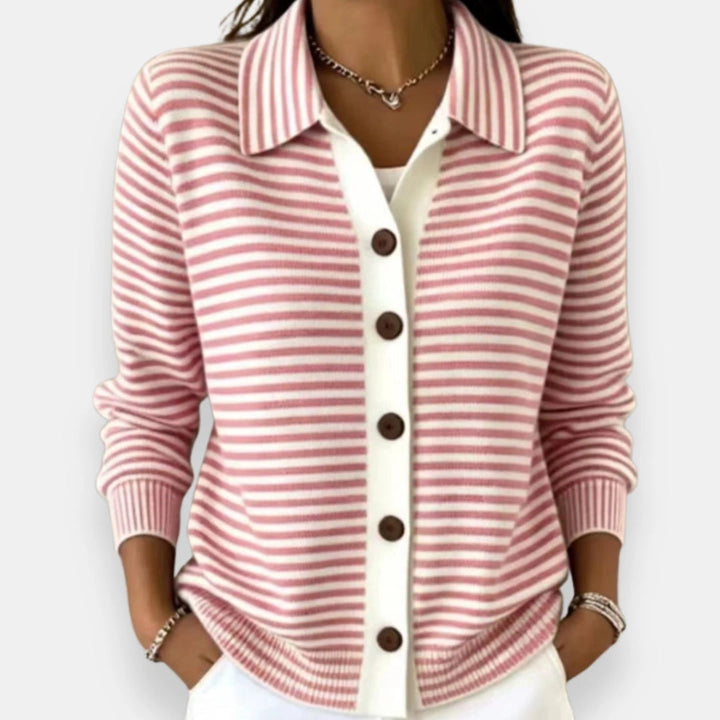 Suzon | Cardigan rayé boutonné
