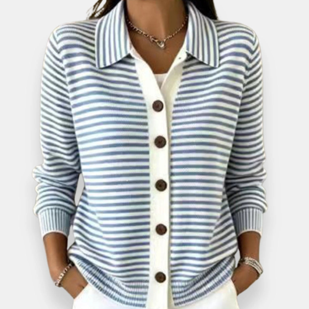 Suzon | Cardigan rayé boutonné