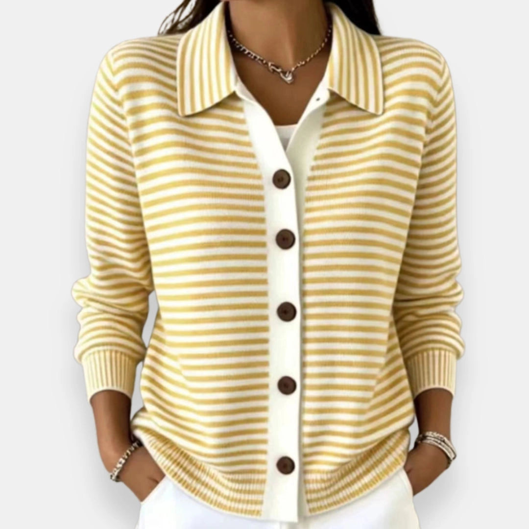 Suzon | Cardigan rayé boutonné