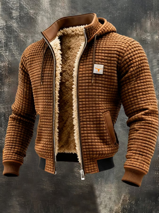 Henrik | Veste à capuche en maille gaufrée doublée