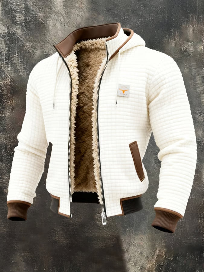 Henrik | Veste à capuche en maille gaufrée doublée