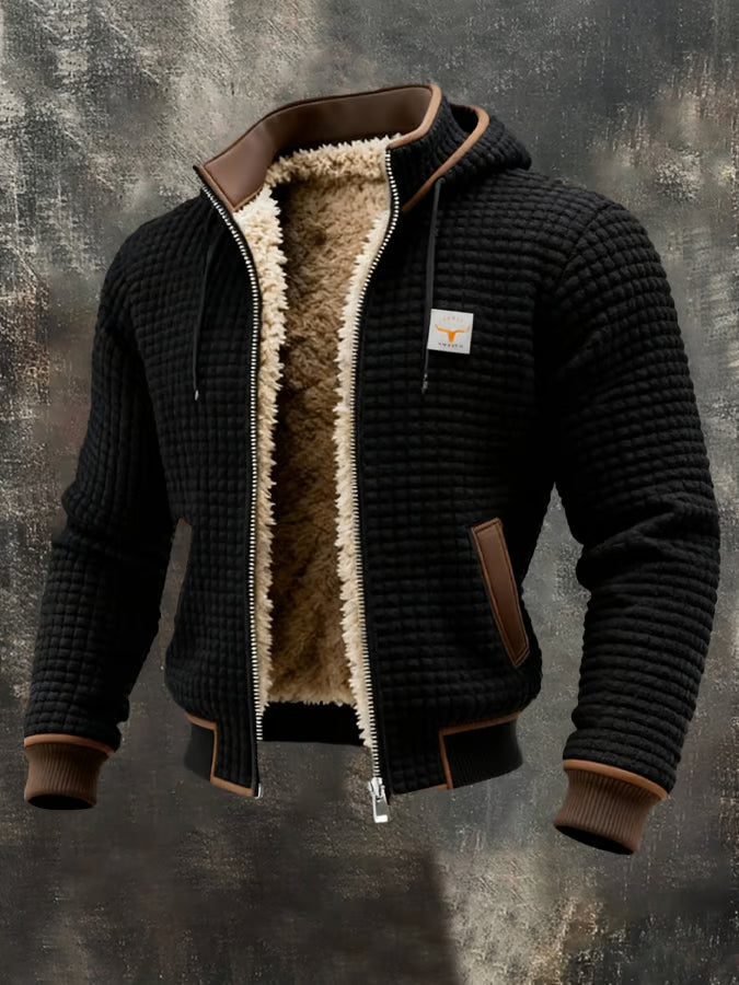 Henrik | Veste à capuche en maille gaufrée doublée