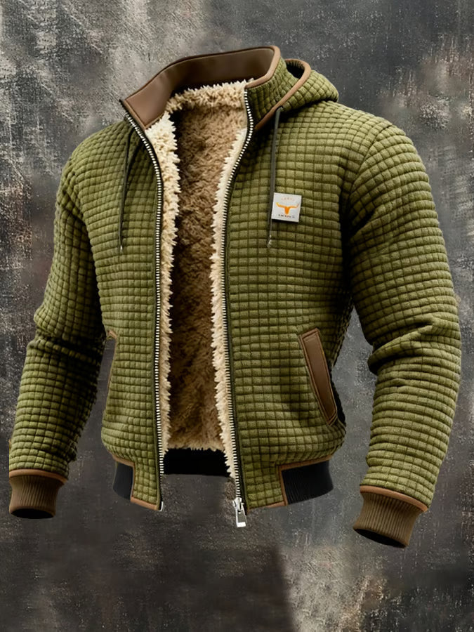 Henrik | Veste à capuche en maille gaufrée doublée