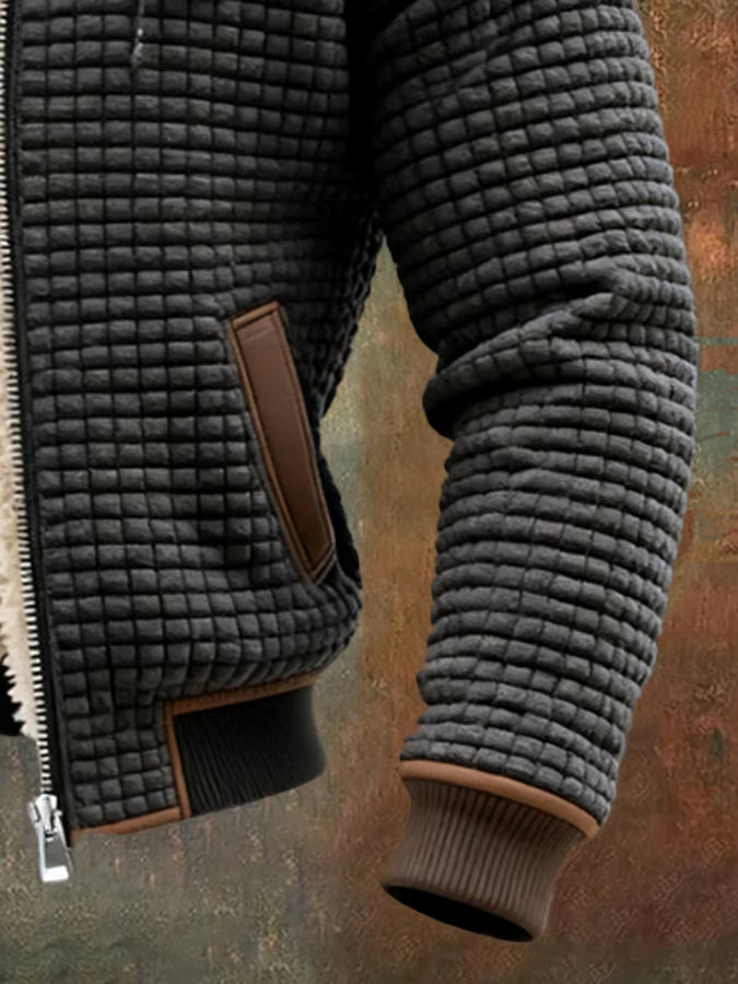 Henrik | Veste à capuche en maille gaufrée doublée
