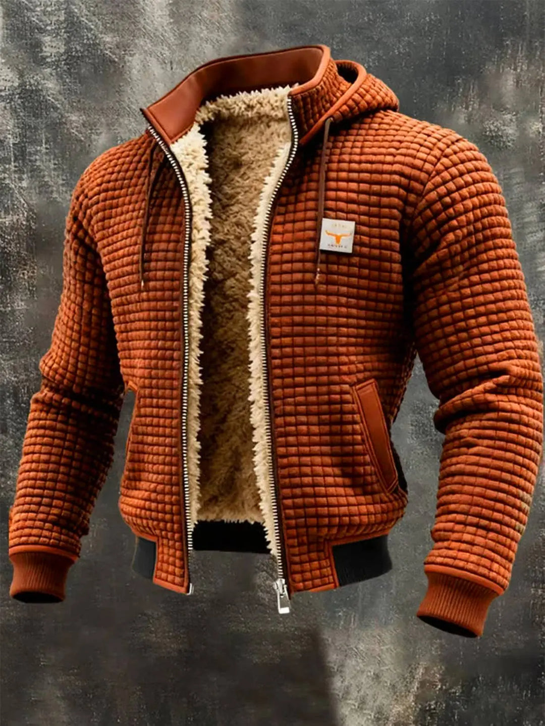 Henrik | Veste à capuche en maille gaufrée doublée